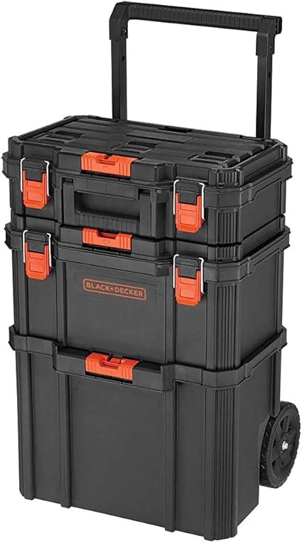 black and decker metal tool box|best stackable rolling tool box.